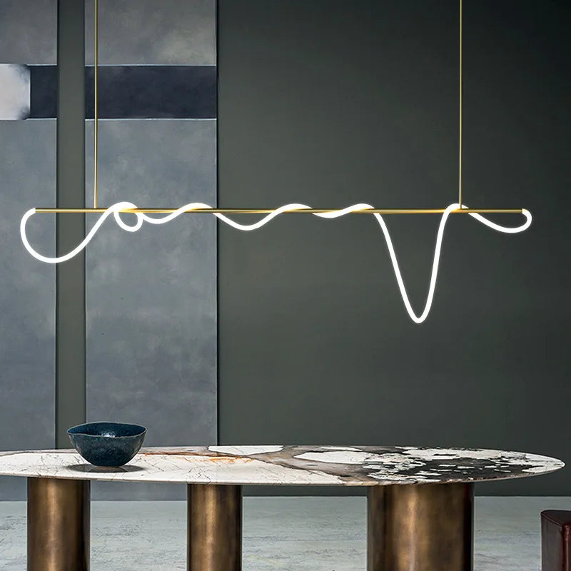 lustre led moderne long tuyau minimaliste pour bar