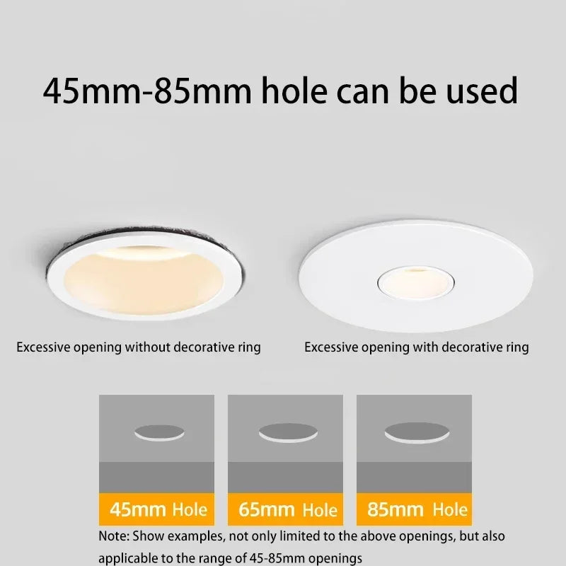spot led ultra fin pour éclairage d ambiance rond encastré