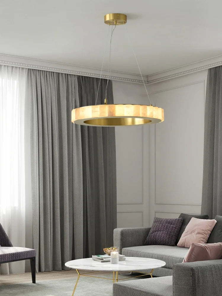 lustre moderne en duplex marbre naturel pour famille