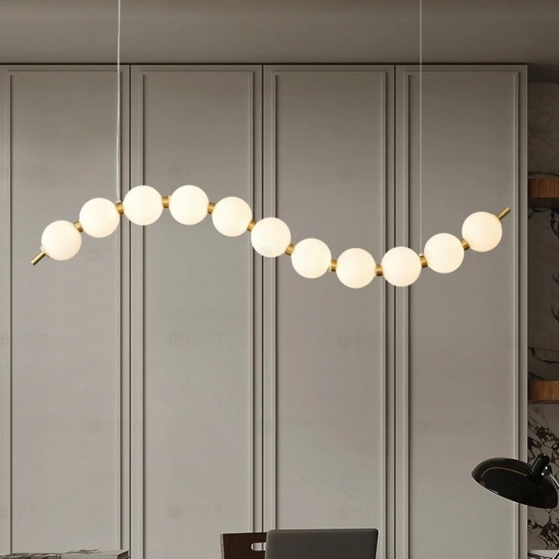 lustre led en boule acrylique avec cordon d'éclairage réglable pour boutique
