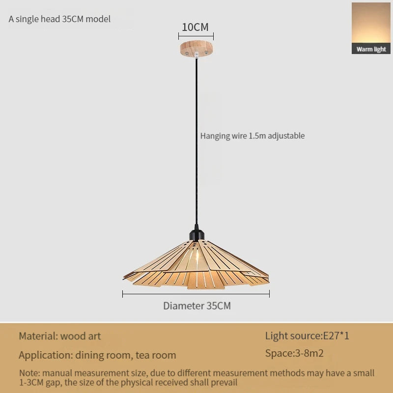 suspension en bois rétractable à bascule luminaire décoratif d'intérieur