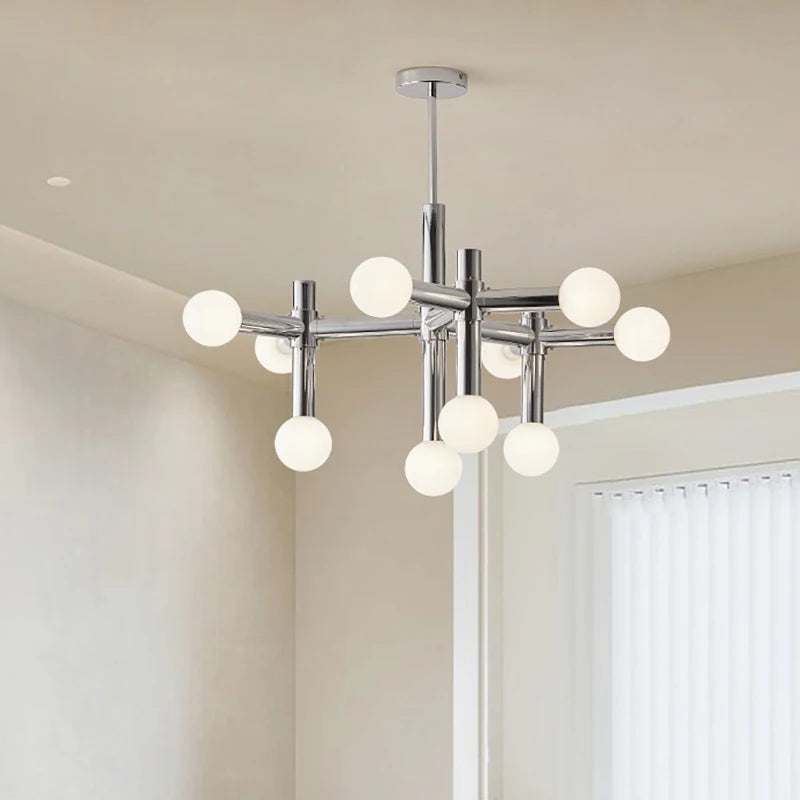 lustre chrome au design artistique pour éclairage d'intérieur