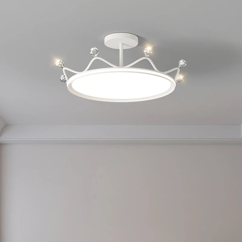 plafonnier en forme de couronne pour chambre d'enfant princesse protection des yeux