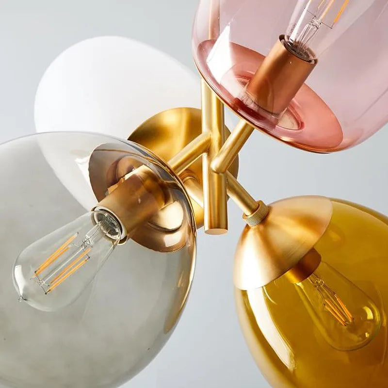 suspension nordiques postmodernes en verre led décoratives