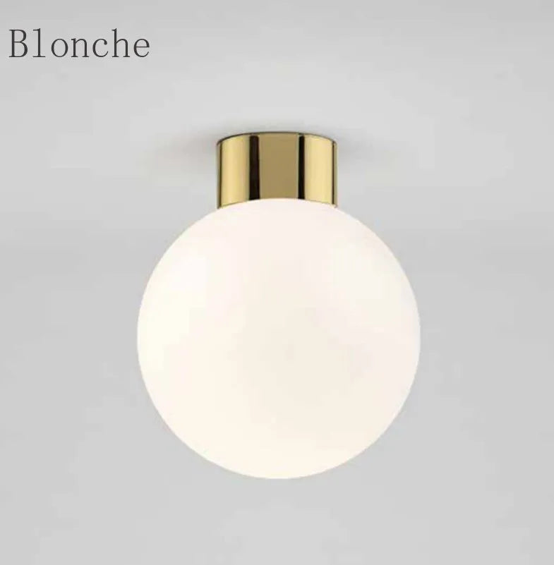 Plafonnier Led rond en forme de boule de verre