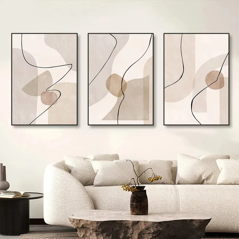 Tableau art mural abstrait géométrique moderne pour décoration intérieure
