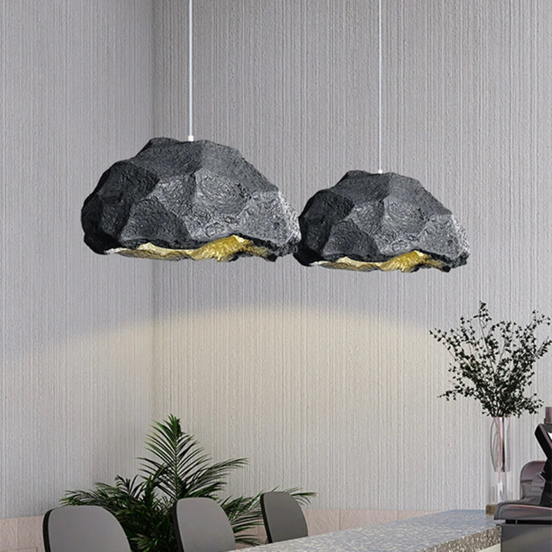 Plafonnier design nordique pour Restaurant salon lampe en résine corps Style nostalgique à la main suspension