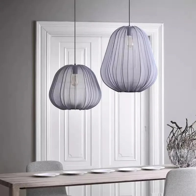 Nordique créatif lustre lanterne moderne ballon suspension salon chambre escalier allée Restaurant tissu lampe