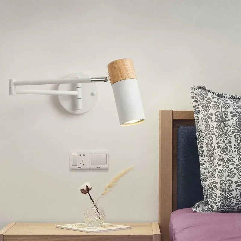 Applique murale pliante LED bois télescopique