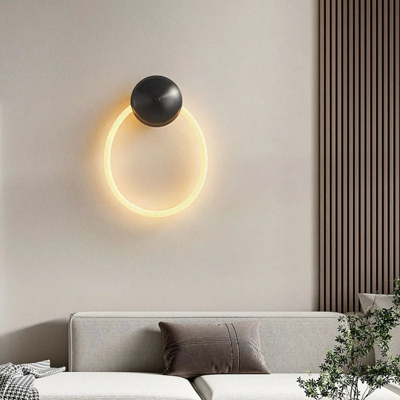 applique murale led en silicone anneau créative 3000k