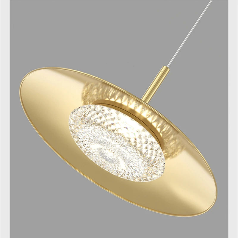 lustre moderne intérieur décor cuivre led suspension or