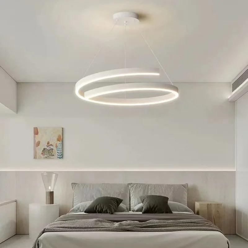 lustre spirale en aluminium led pour décoration maison