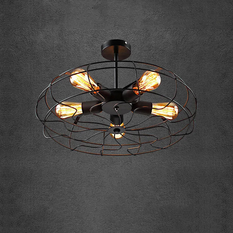 Ventilateur plafonnier rétro Loft ventilateur suspension café salon chambre balcon couloir luminaire lustre