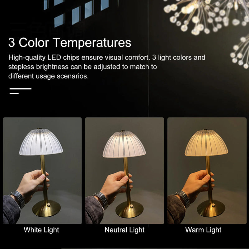 Lampe de bureau rechargeable USB dimmable 3 couleurs LED
