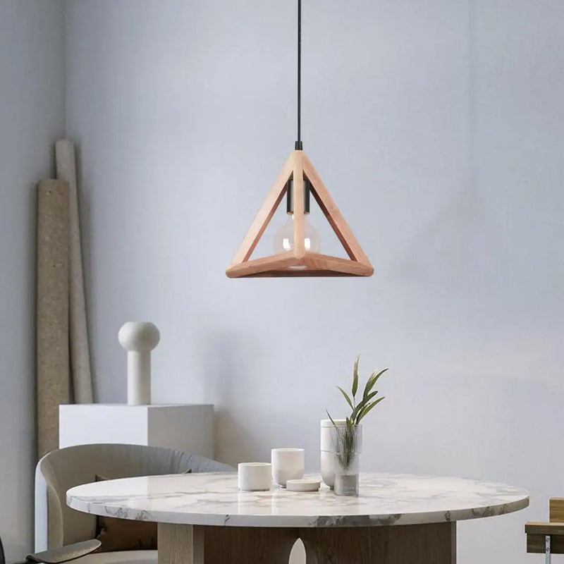 suspension vintage nordique en bois pour éclairage intérieur