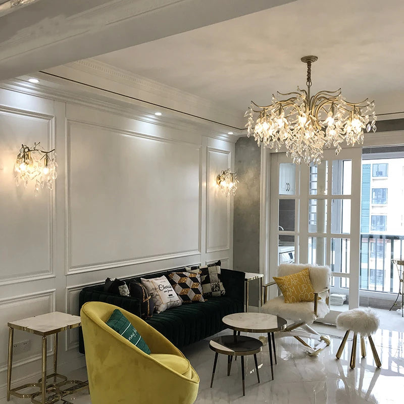 lustre nordique led en cristal de luxe décoration