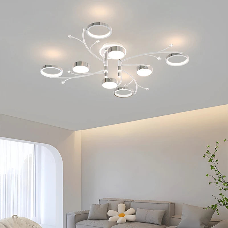 lustre led moderne design nordique chrome minimaliste