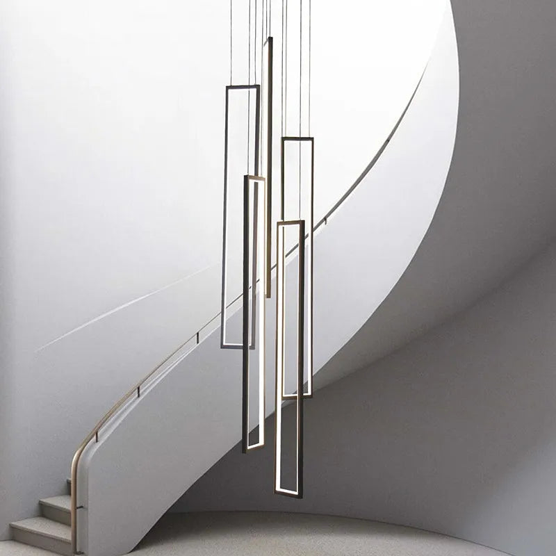 lustre moderne simple led nordique luxe duplex loft rotatif