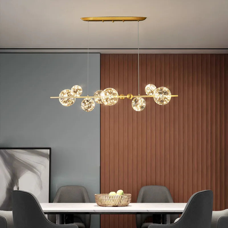 lustre led ciel étoilé nordique boule de verre à intensité variable