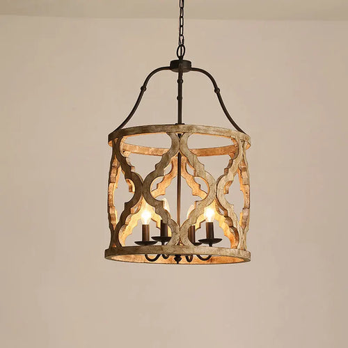 lustre en bois créatif américain rural pour boutiques et restaurants