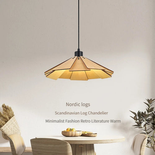 suspension en bois rétractable à bascule luminaire décoratif d'intérieur