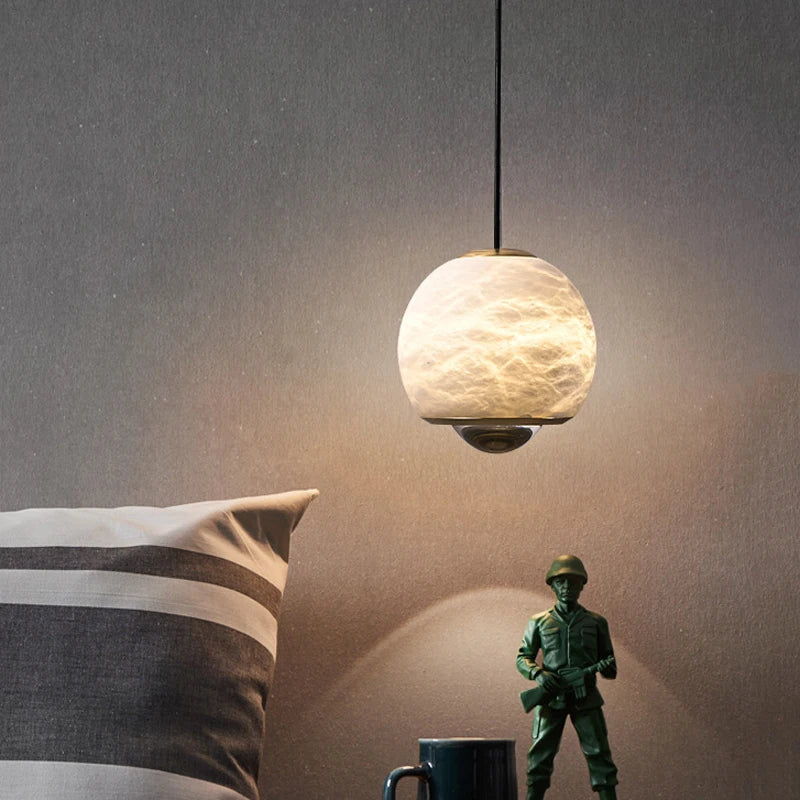Suspension LED en marbre naturel espagnol