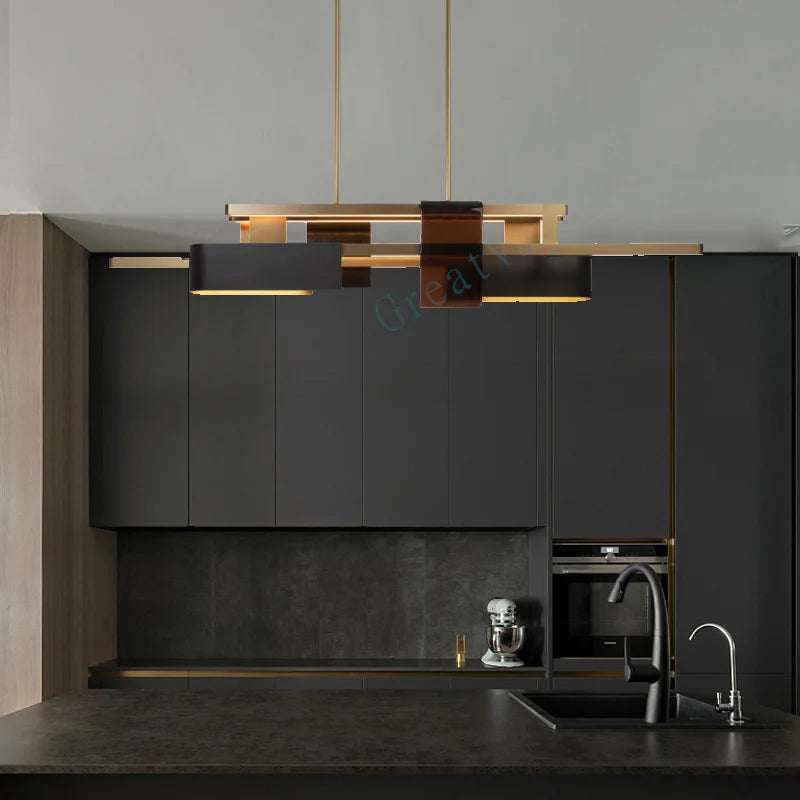 lustre nordique post-moderne en acier inoxydable led personnalisé