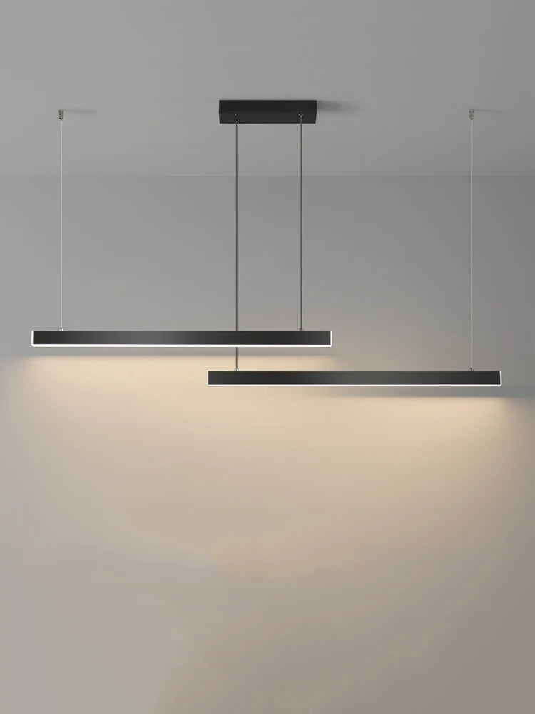 lustre moderne simple avec bande linéaire led pour restaurant
