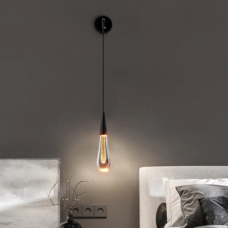 applique murale goutte d'eau avec interrupteur marche/arrêt led nuit