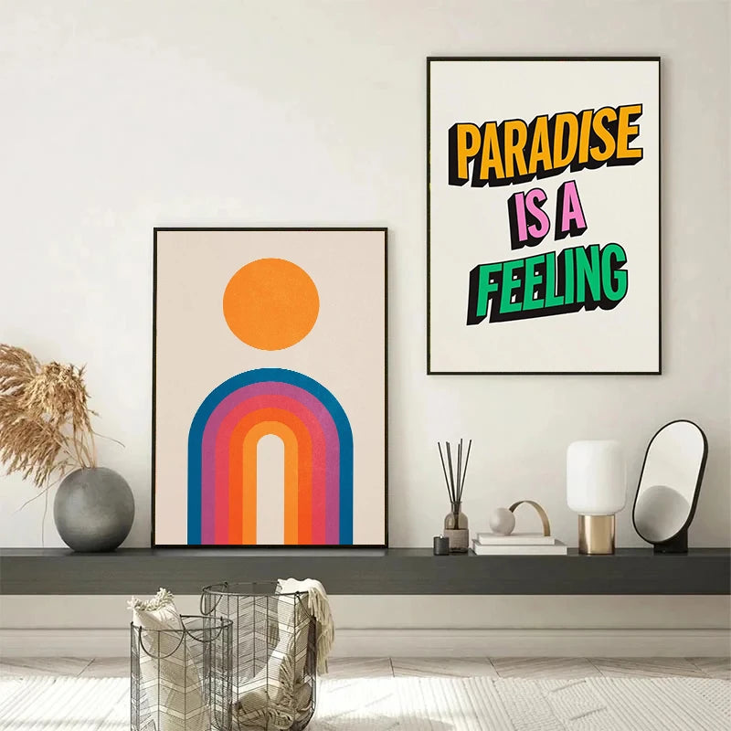 affiches et impressions rétro de fleurs colorées pour décoration murale