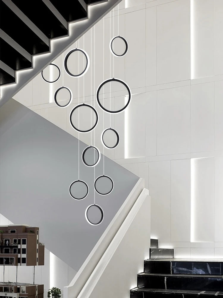 lustre led moderne minimaliste nordique en forme d'anneau