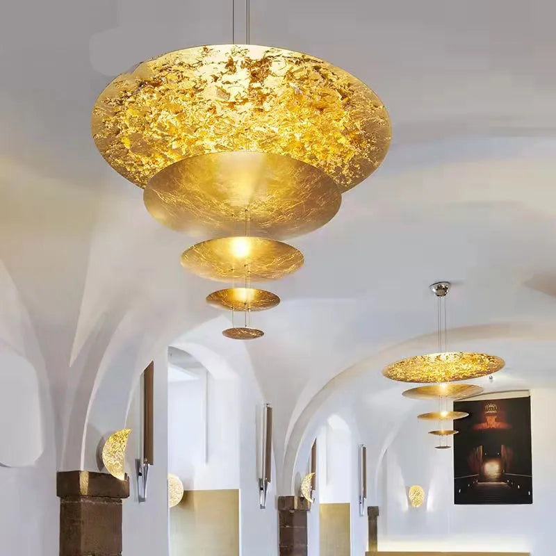 suspension lumineuse ronde luxe fil réglable scintillant