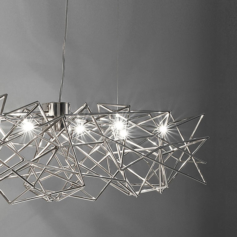 lustre post-moderne de luxe design italien nordique étoile rectangulaire