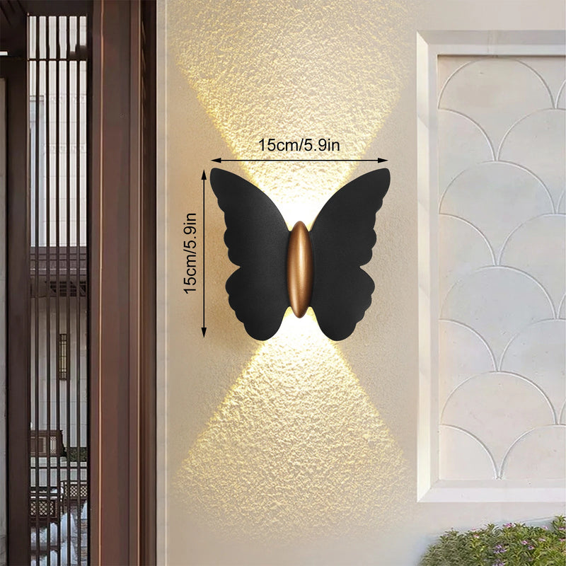 Appliques murales LED modernes 12W IP65 applique murale en métal LED lumières en aluminium LED applique murale papillon blanc LED pour ampoules LED