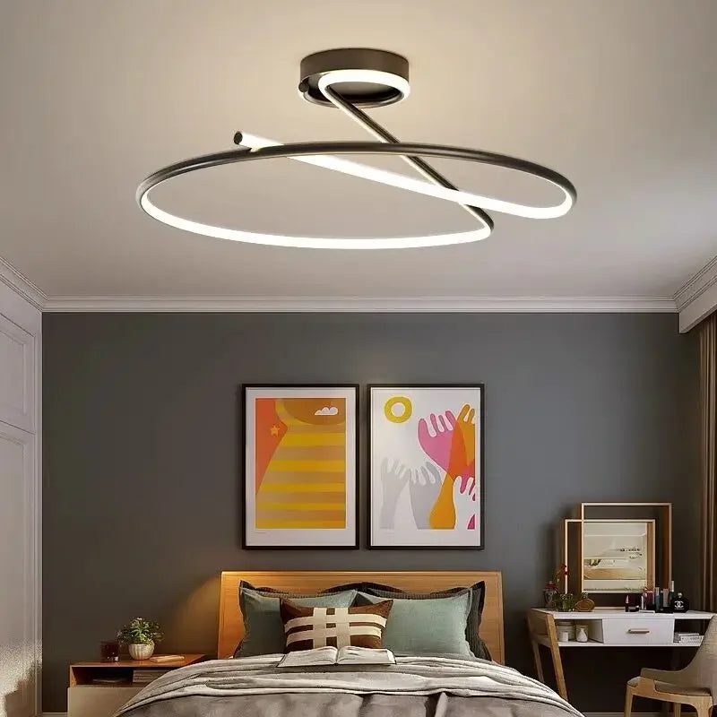 lustre moderne à leds pour décoration intérieure loft