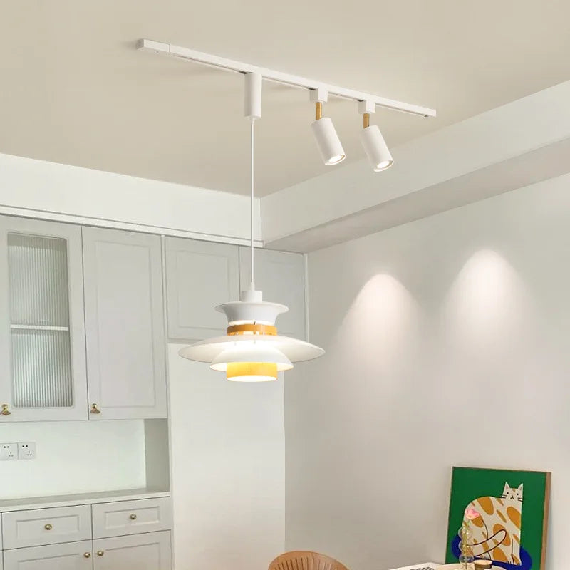 suspension led en bois pour table à manger nordique