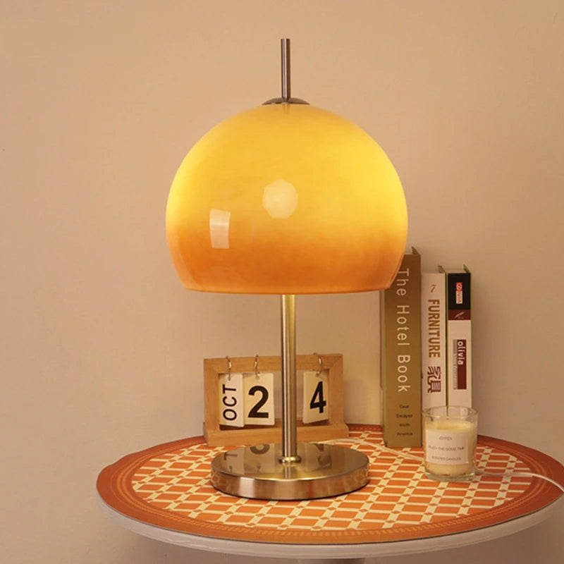 lampe de table rétro moderne style bauhaus champignon d'ambiance