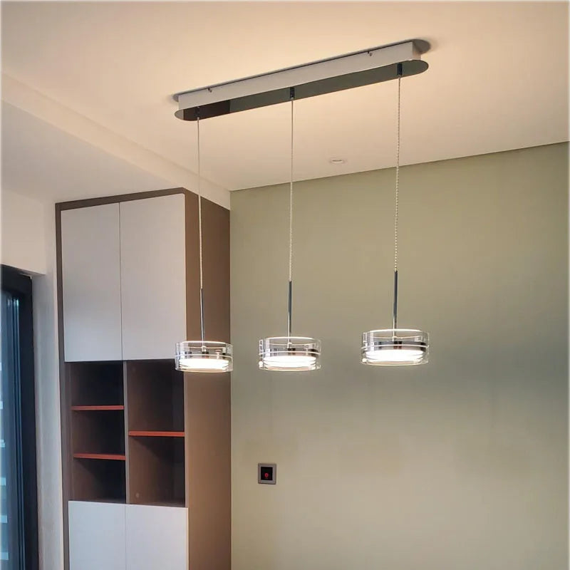 suspension led style avec cordon réglable acrylique rond