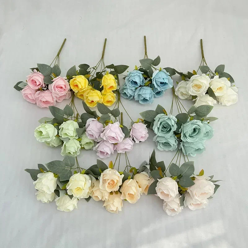 bouquet de roses artificielles en soie pour mariée décoration élégante