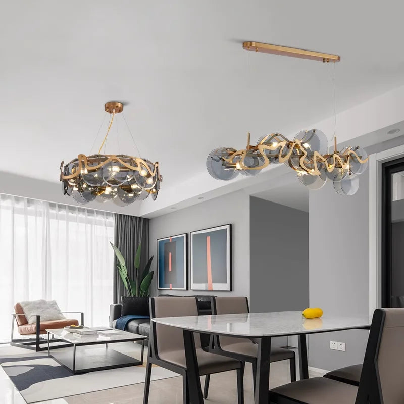 lustre nordique doré suspension créative pour hôtel