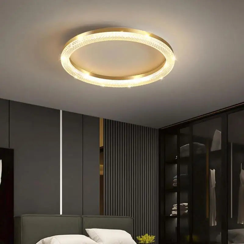 plafonnier de luxe design moderne avec anneau circulaire et rectangulaire led