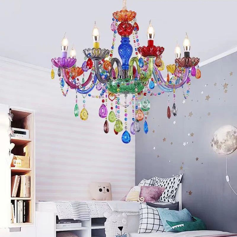 lustre en cristal pour enfants style art bougie