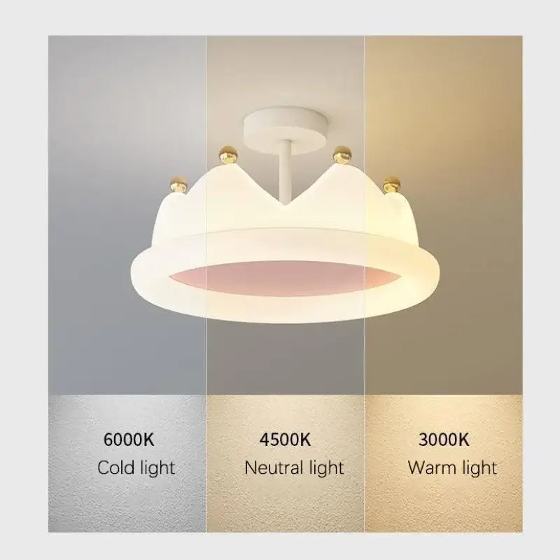 plafonnier créatif couronne led protection des yeux romantique pour enfants