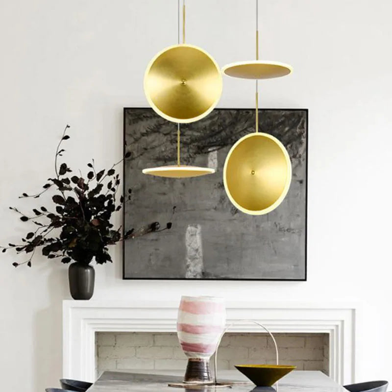 lampe led ronde art déco en métal avec fil réglable