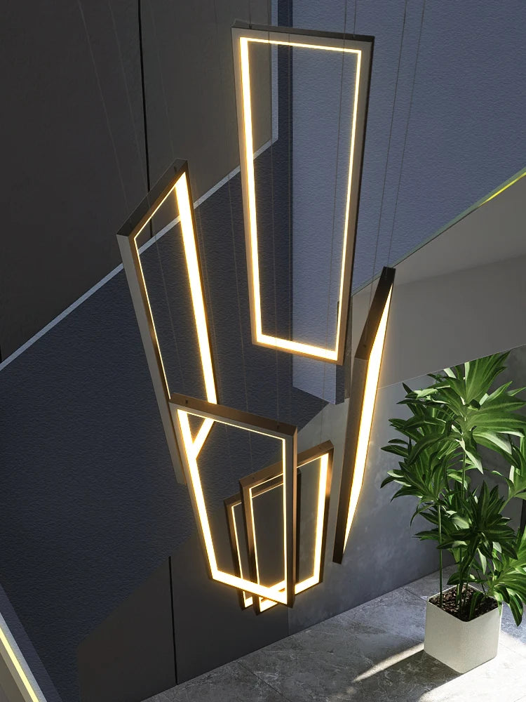 lustre led minimaliste moderne rectangulaire loft luxe nordique