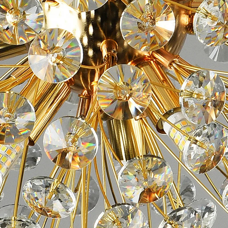 lustre led en cristal clair pissenlit pour hôtel belle déco