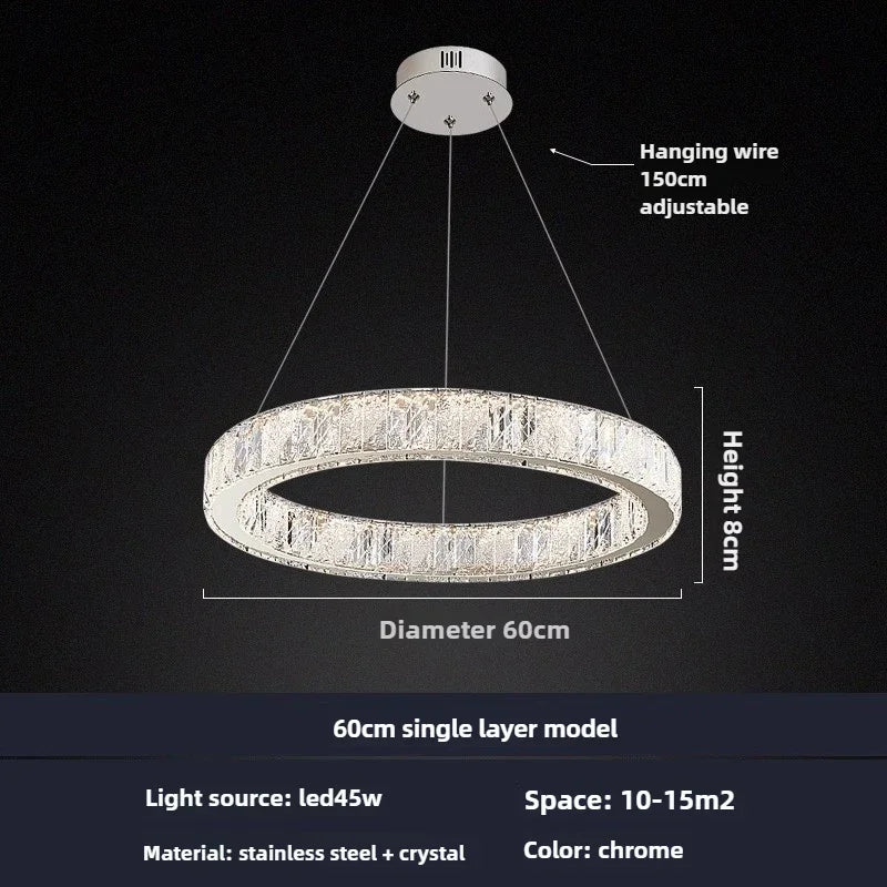lustre moderne en cristal pour un éclairage élégant