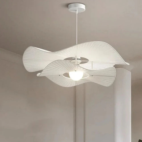 lustre Design nordique tissu LED lumières chambre salon salle à manger décoration maison fleur