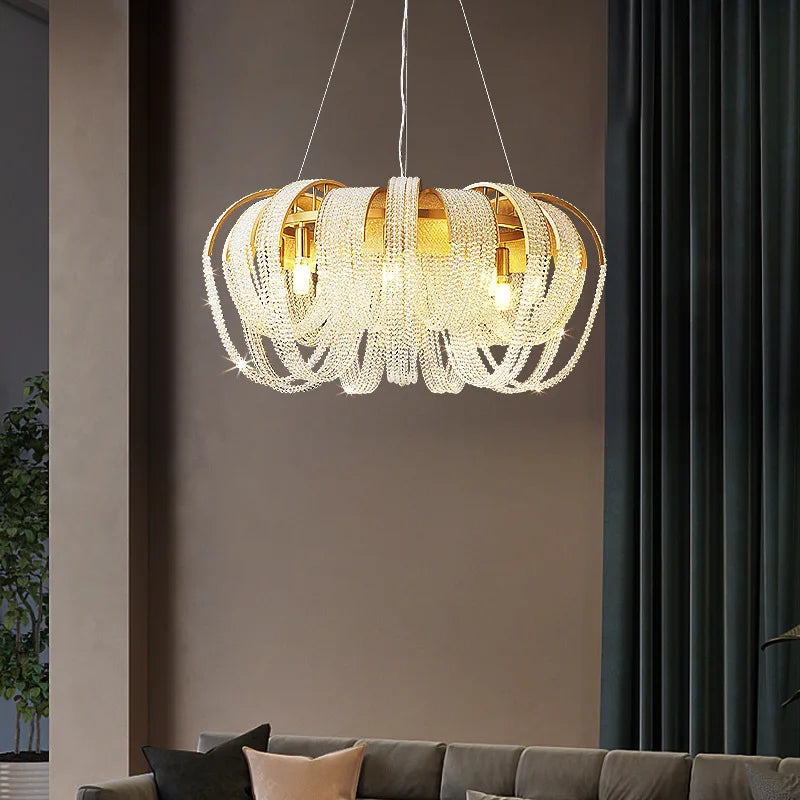 lustre en cristal de luxe pampilles modèle pour hôtel