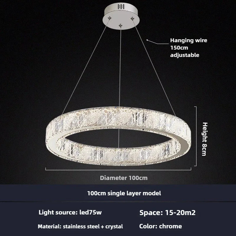 lustre moderne en cristal pour un éclairage élégant